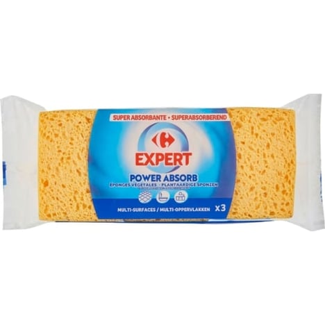 CARREFOUR Éponges Végétales N°2 Lot de 3
