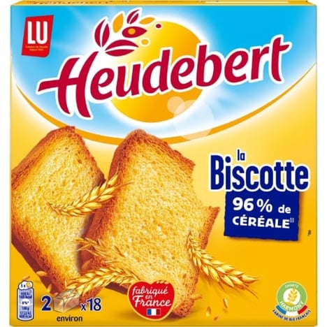 HEUDEBERT Biscottes Nature Lot de 36 Tranches