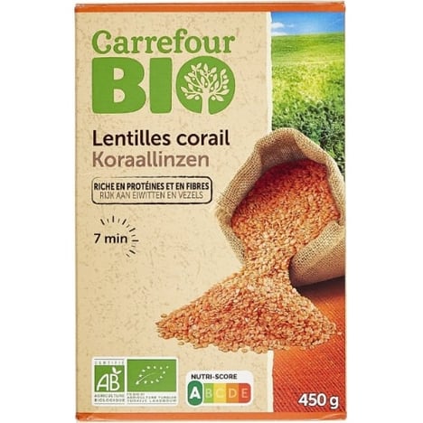 CARREFOUR BIO Lentilles Corail 450g
