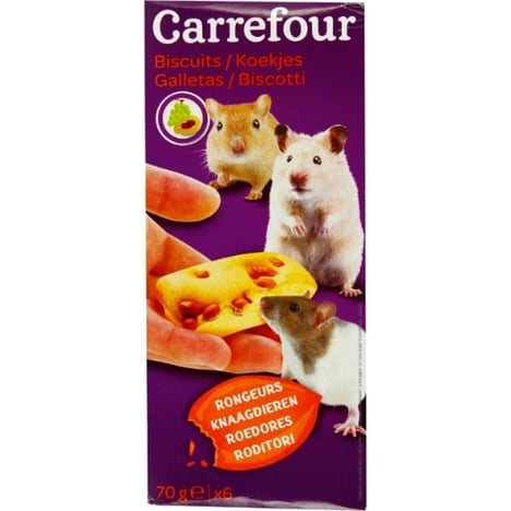 CARREFOUR Biscuits aux Fruits pour Rongeurs Pack de 6