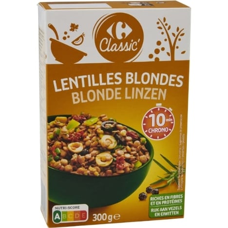 CARREFOUR Lentilles Blondes Cuisson 10 min 300 g