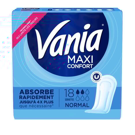 VANIA Serviettes Hygiéniques Maxi Normal Lot de 10