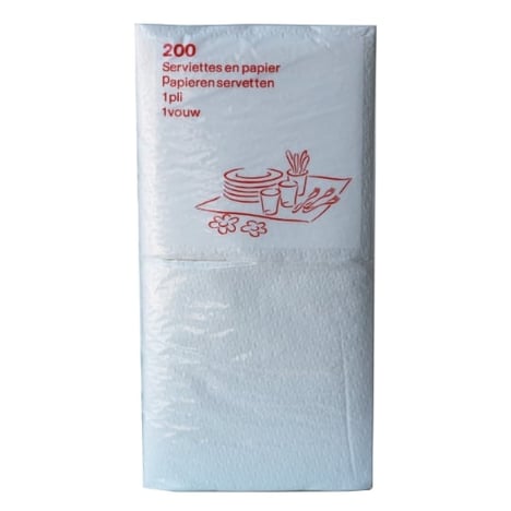 WEEKEND Serviettes Blanches 2 Plis 30x30 cm Lot de 100