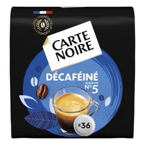 CARTE NOIRE Café Décaféiné Pack de 36 Dosettes 250g