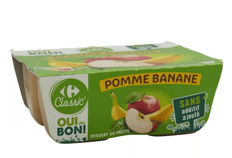 CARREFOUR Compote Pomme-Banane 4x100 g