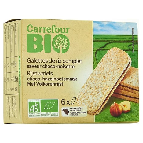 CARREFOUR BIO Galettes de Riz Chocolat-Noisette 120g