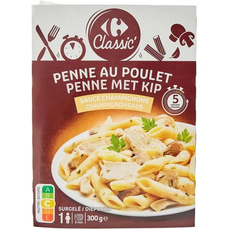 CARREFOUR Penne au Poulet Sauce Champignons 300 g