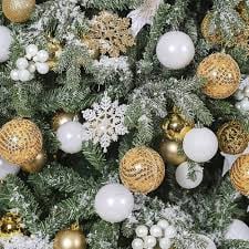 DÉCO Boules de Noël Opaques Blanches 8cm 4 Modèles