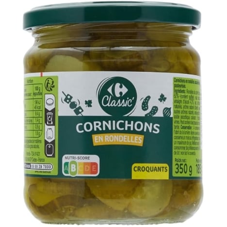 CARREFOUR Cornichons en Rondelles