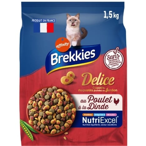 BREKKIES Croquettes Chien Viande 1,5 kg