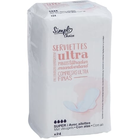 CARREFOUR Serviettes Ultra Minces Super+ 24 unités
