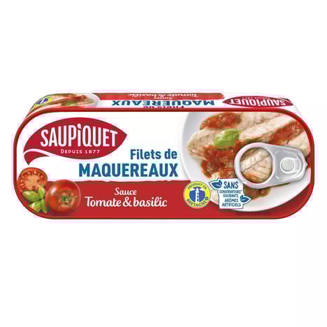 SAUPIQUET Filets de Maquereaux Tomate-Basilic 176g
