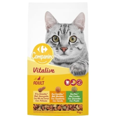 CARREFOUR Croquettes Chat Lapin/Dinde/Légumes 4 kg