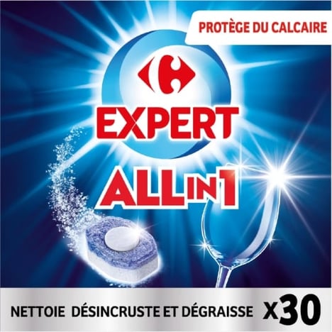 CARREFOUR Tablettes Lave-Vaisselle Tout en 1 Pack de 30x17 g