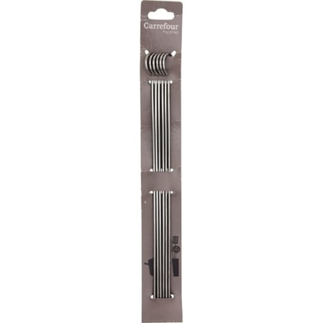 CARREFOUR HOME Brochettes Barbecue Inox 30 cm Lot de 6