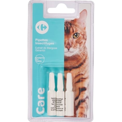 CARREFOUR Pipettes Insectifuges Chat Pack de 3