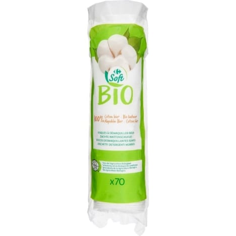 CARREFOUR BIO Disques à Démaquiller 70 unités
