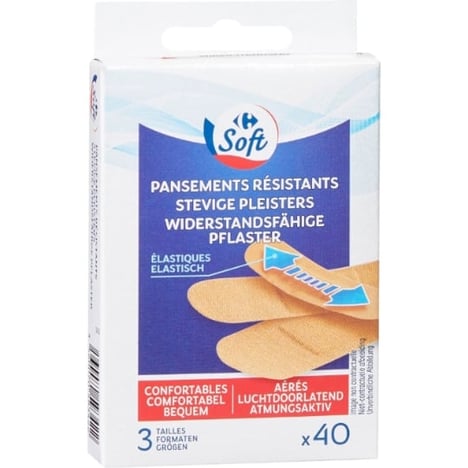 CARREFOUR Pansements Élastiques Boîte de 20
