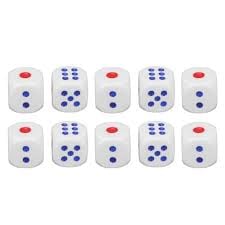 JOUETS Dés Blancs 10 Pièces