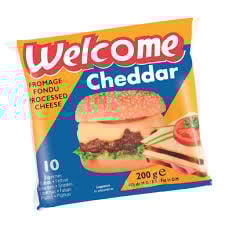 WELCOME Fromage Fondu Cheddar 10 Tranches 200g