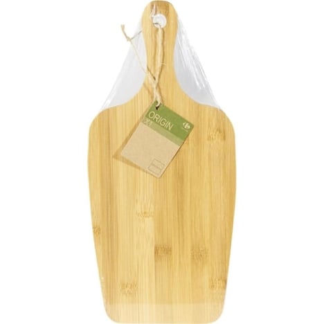 CARREFOUR HOME Planche à Découper en Bambou avec Manche 16x35x0,8cm