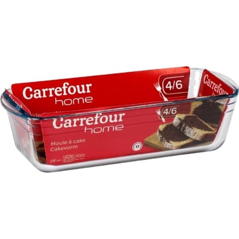 CARREFOUR HOME Moule à Cake en Verre 28cm