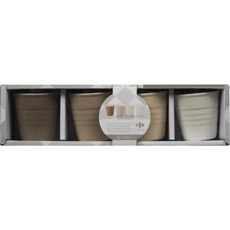 CARREFOUR HOME Tasses à Expresso Couleurs Assorties 60 ml Pack de 4