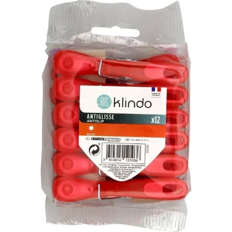 KLINDO Pinces à Linge Bi-Matière x12