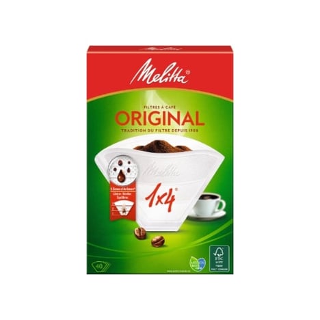 MELITTA Filtres à Café 1x4 Blancs Lot de 40