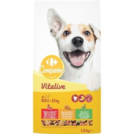 CARREFOUR Croquettes pour Chien Adulte Mini 1,5 kg