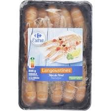 CARREFOUR Langoustines Entières Crues 8/12 500g Surgelées