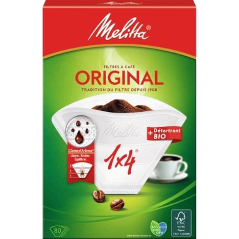 MELITTA Filtres à Café 1x4 Blancs 80 unités