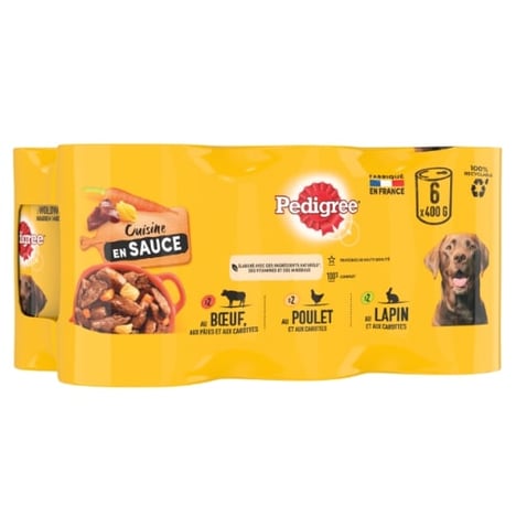 PEDIGREE Sachets en Sauce pour Chien 6x500g