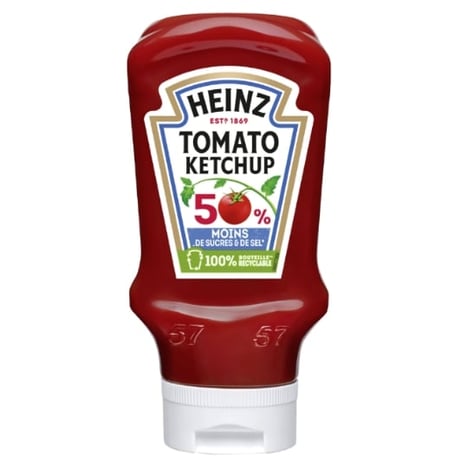 HEINZ KETCHUP MOINS 50%SUCR/SEL 435G