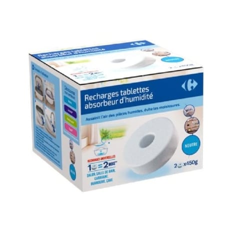 CARREFOUR Absorbeur d'Humidité 450g + 2 Recharges Neutres