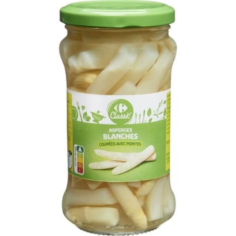 CARREFOUR Asperges Blanches Coupées 314 ml