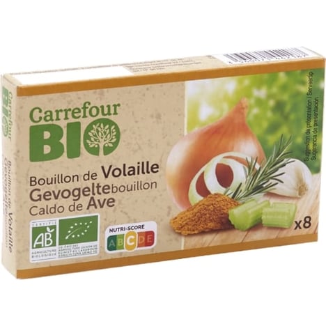 CARREFOUR BIO Bouillon de Volaille Pack de 8x10 g