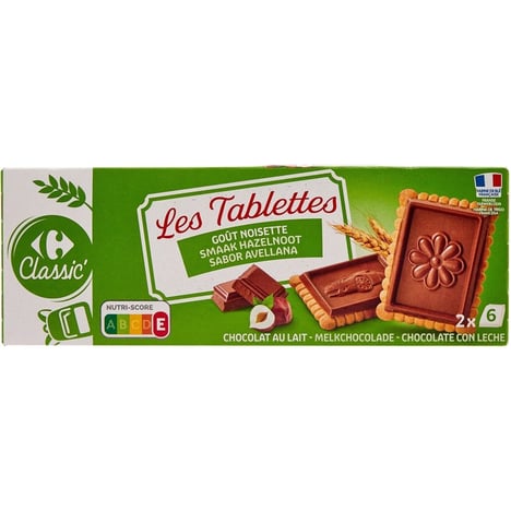 CARREFOUR Petit Beurre Tablette Chocolat-Noisettes 150 g