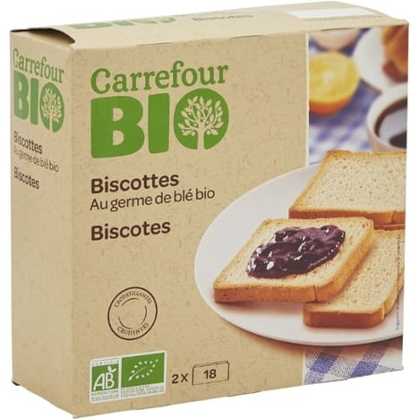 CARREFOUR BIO Biscottes au Germe de Blé 300g