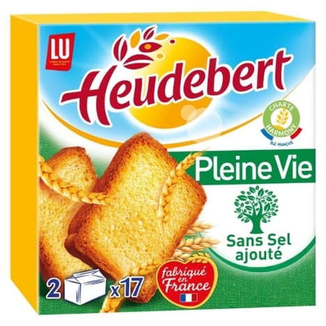 HEUDEBERT Biscottes Sans Sel 34 Tranches 300 g