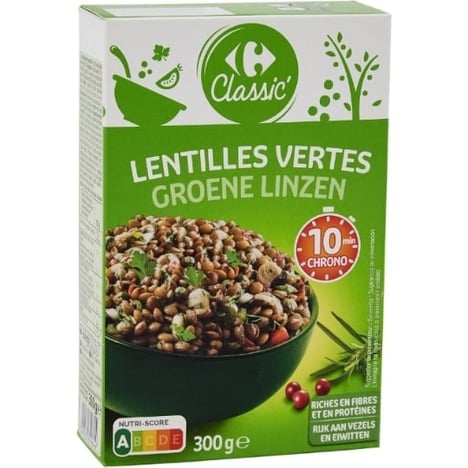 CARREFOUR Lentilles Vertes Cuisson 10 min 300 g