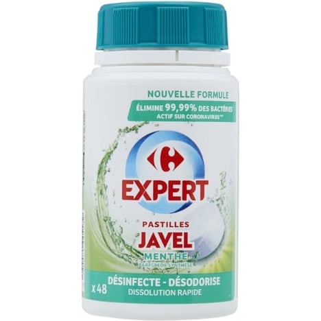CARREFOUR Pastilles Javel Parfum Menthe 48 unités