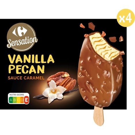 CARREFOUR SENSATION Bâtonnets Glacés Vanille-Pécan-Caramel 300g