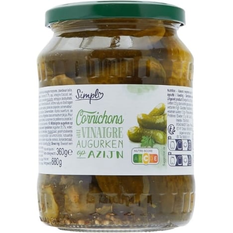 CARREFOUR Cornichons en Rondelles au Vinaigre Boîte 5/1