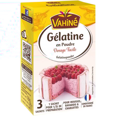 VAHINE Gélatine en Poudre Pack de 3 Sachets 18 g