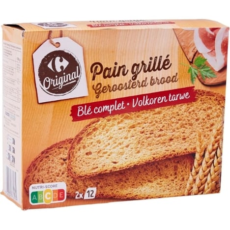 CARREFOUR Pain Grillé au Blé Complet 500g