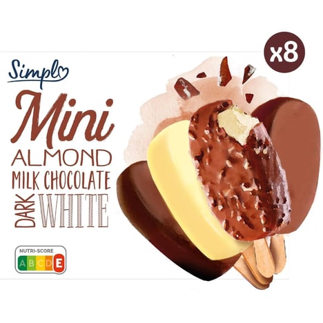 SIMPLY Mini Bâtonnets Glacés Assortis Pack de 8 284g