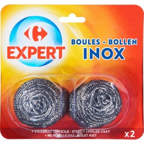 CARREFOUR Boules en Inox Lot de 2