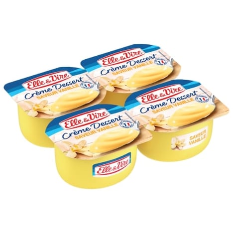 ELLE & VIRE Crème Dessert Vanille Pack de 4x100g