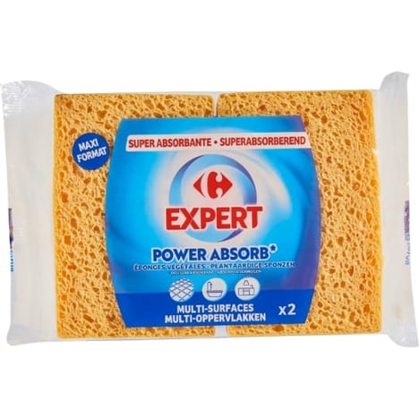 CARREFOUR Éponges Végétales N°4 Lot de 2